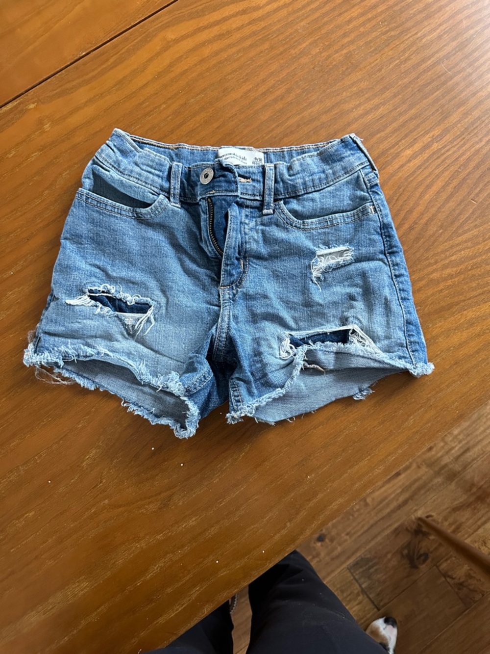 abercrombie kids Light Blue Distressed Denim Shorts